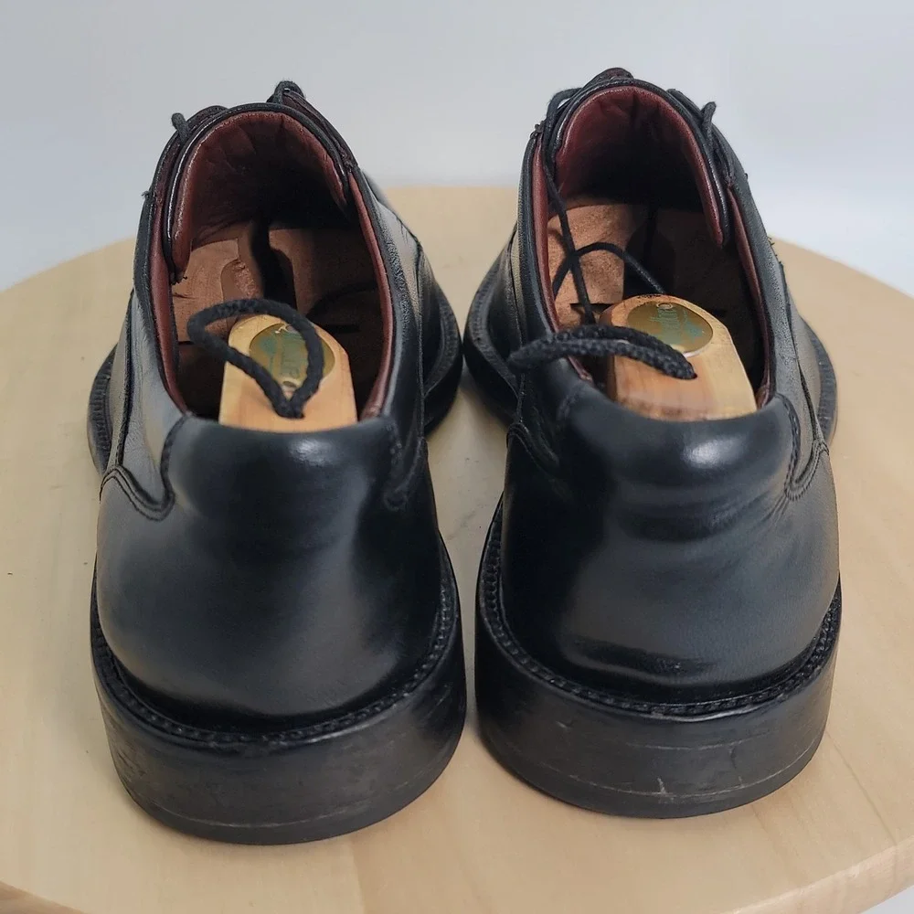 JOHNSTION &MURPHY MEN'S BLACK LEATHER OXFORT COMFORT WORK SHOES SIZE 9.5 M